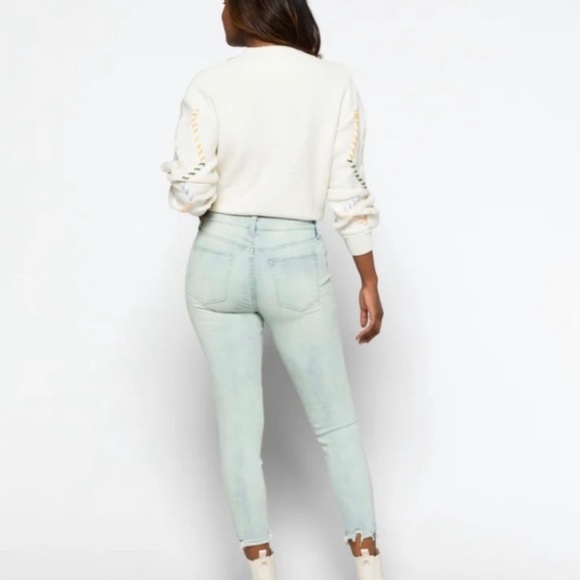 PISTOLA | Arielle Light Wash Paint Splatter Skinny Jeans 28 - Picture 3 of 13